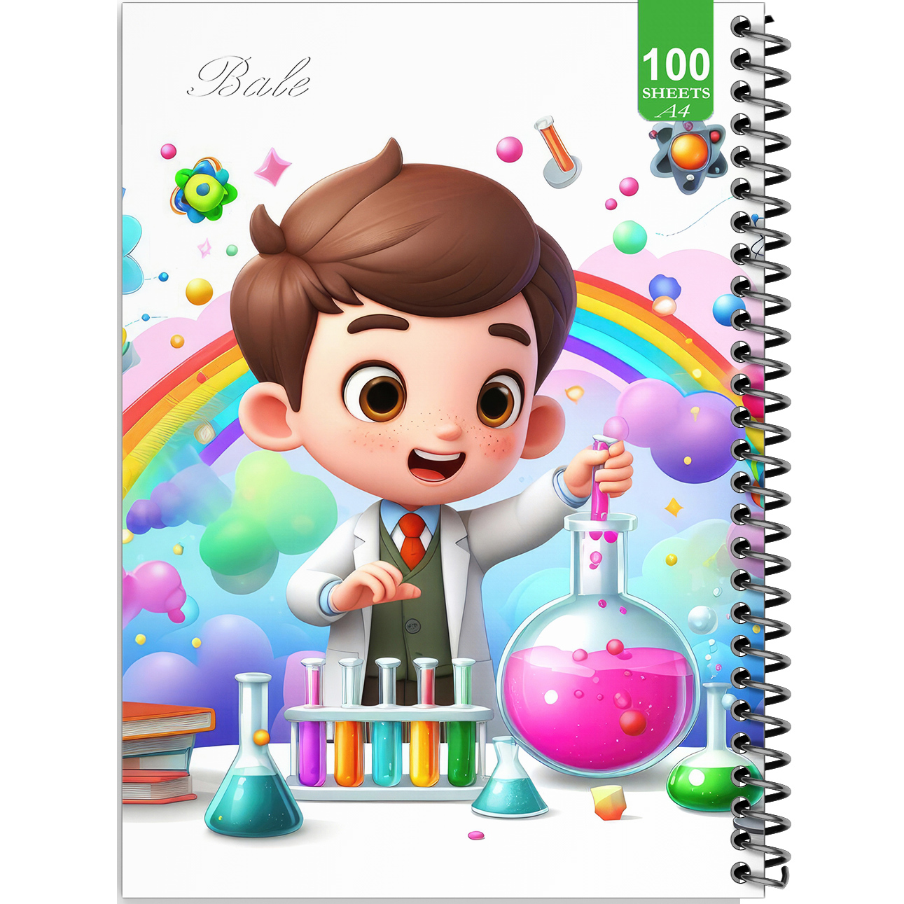 دفتر نقاشی 100 برگ بله مدل رحلی طرح فانتزی پسرانه شیمی دان کد A4-N499