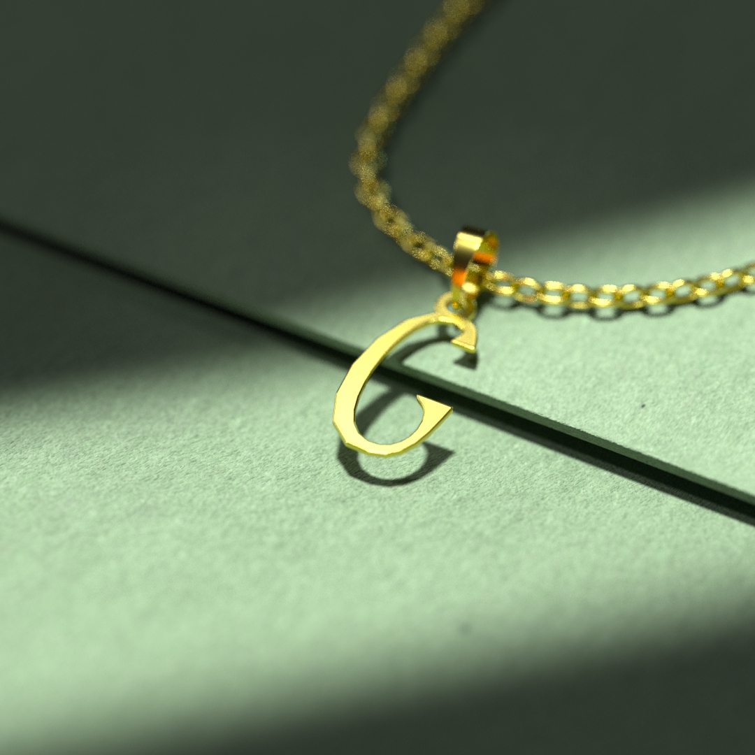 گردنبند طلا 18 عیار زنانه مدوپد مدل حرف G کد H3-1-1527