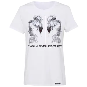 تی شرت آستین کوتاه زنانه 27 مدل Im A Book کد MH1429