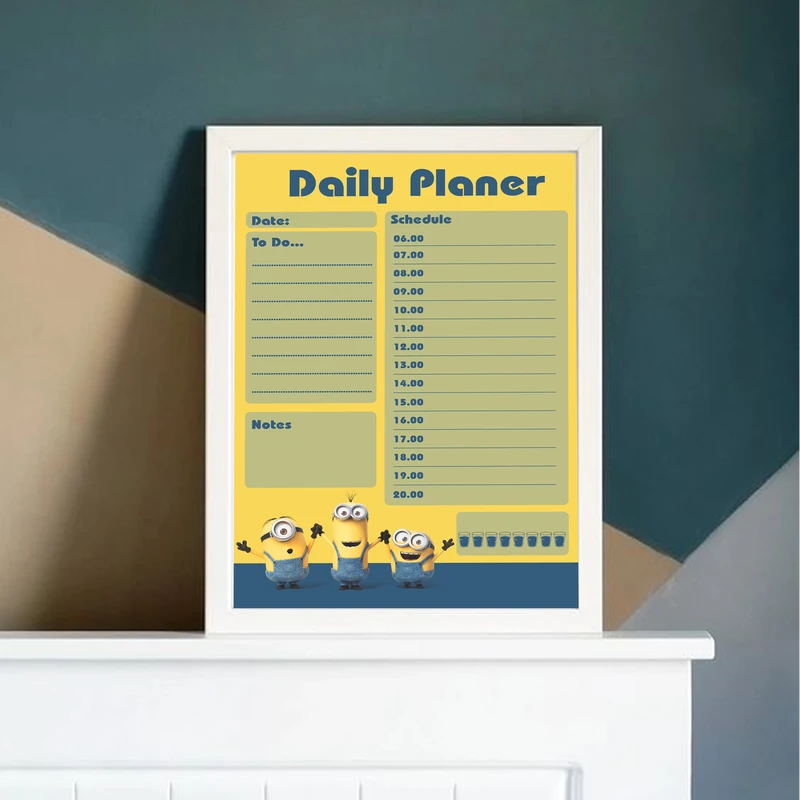 تابلو مدل برنامه ریزی روزانه طرح مینیون کد LA-P1001