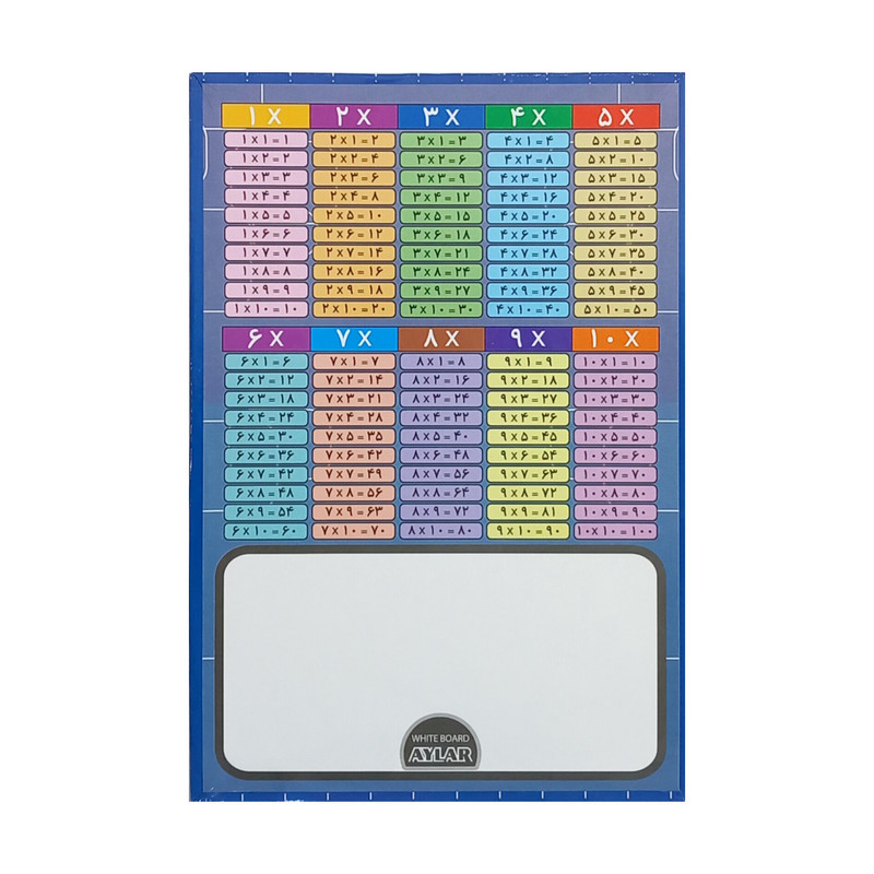 تخته وایت برد آیلار مدل آموزشی جدول ضرب طرح فضانورد 2 سایز 30*20 سانتی متر