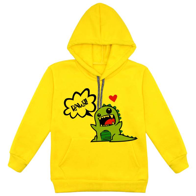 هودی پسرانه مدل هیولا F216 رنگ زرد