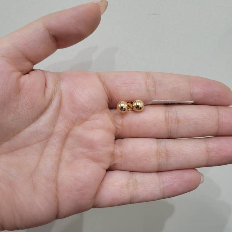 گوشواره میخی طلا 18 عیار زنانه مان گالری مدل گوی شنی کد EA01-0021300