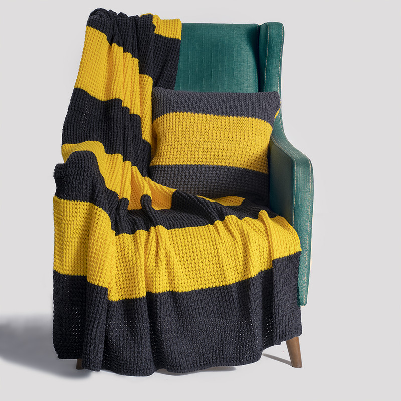 شال مبل و تخت مدل striped سایز 130x170 سانتی متر به همراه کاور کوسن