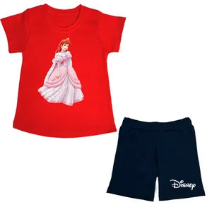 ست تی شرت و شلوارک دخترانه مدل  Mermaid disney Rd