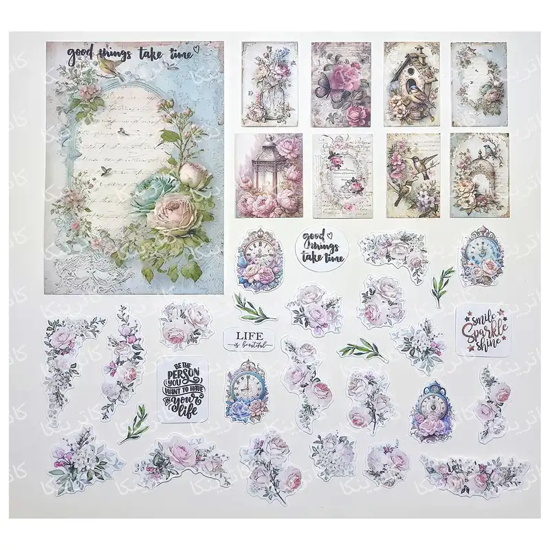 کارت پستال مدل Good things take time بولت ژورنال و اسکرپ بوک