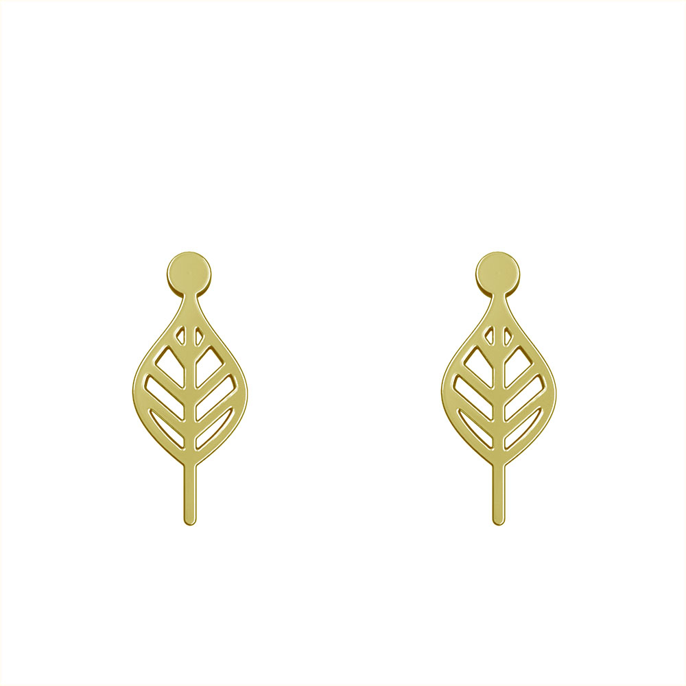 گوشواره طلا 18 عیار زنانه مدوپد مدل برگ کد GA1-16029