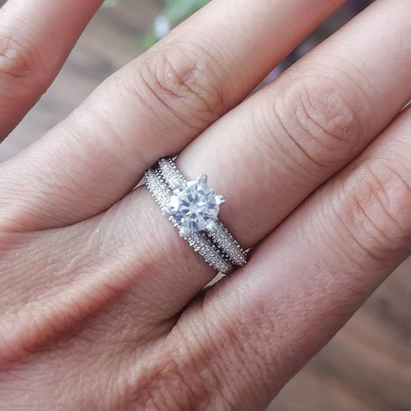 ست حلقه و پشت حلقه نقره زنانه مدل JW5062