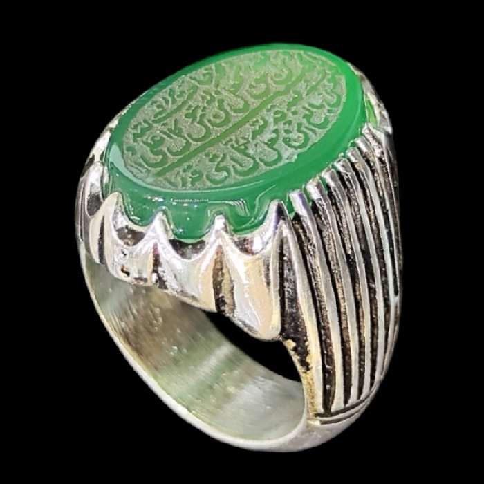 انگشتر مردانه مدل سنگ عقیق خطی کد ۲۴۰۰۸