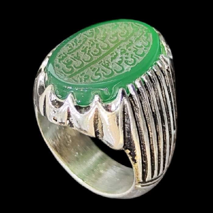 انگشتر مردانه مدل سنگ عقیق خطی کد ۲۴۰۰۸