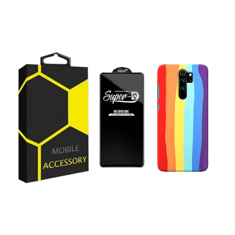 کاور مدل Rainbow مناسب برای گوشی موبایل شیائومی Redmi Note 8 Pro به همراه محافظ صفحه نمایش