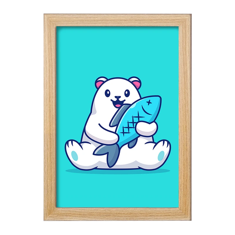 تابلو خندالو مدل حیوانات بامزه خرس قطبی کد 29734