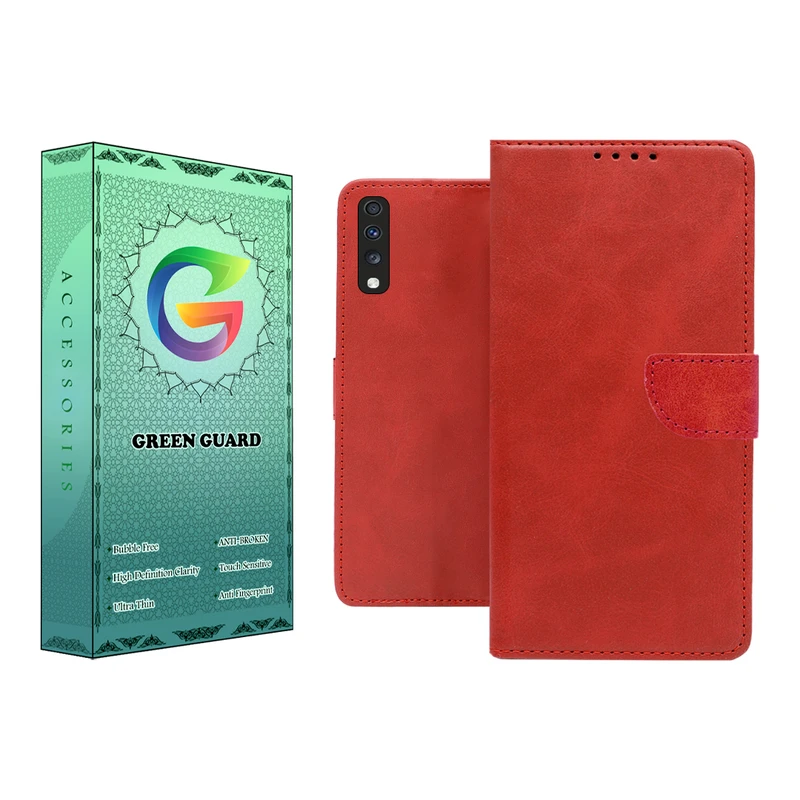 کیف کلاسوری گرین گارد مدل چرمی مگنتی کد RED-R10 مناسب برای گوشی موبایل سامسونگ Galaxy A70 / A70S