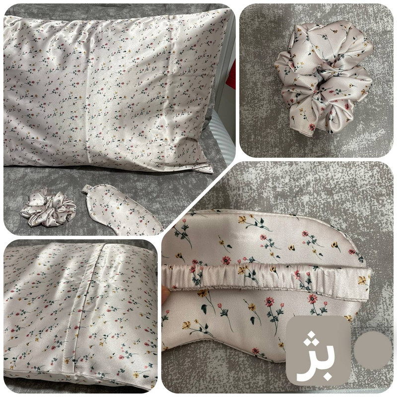 روبالشی مدل ساتن ابریشم سایز 50*70 سانتی متر به همراه چشم بند و کش مو