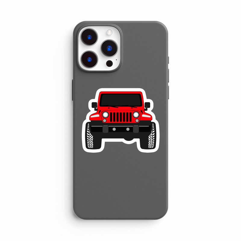 استیکر لپ تاپ و موبایل بووم طرح ماشین مدل Red Jeep کد AG36