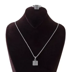 نیم ست نقره زنانه بازرگانی میلادی مدل فانتزی کد NTR_004