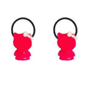 کش مو دخترانه مدل عروسکی طرح کیتی بسته دو  عددی