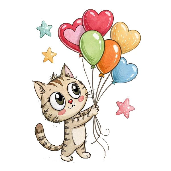 استیکر پارچه و لباس پاد آفرین طرح گربه کارتونی کد 1359