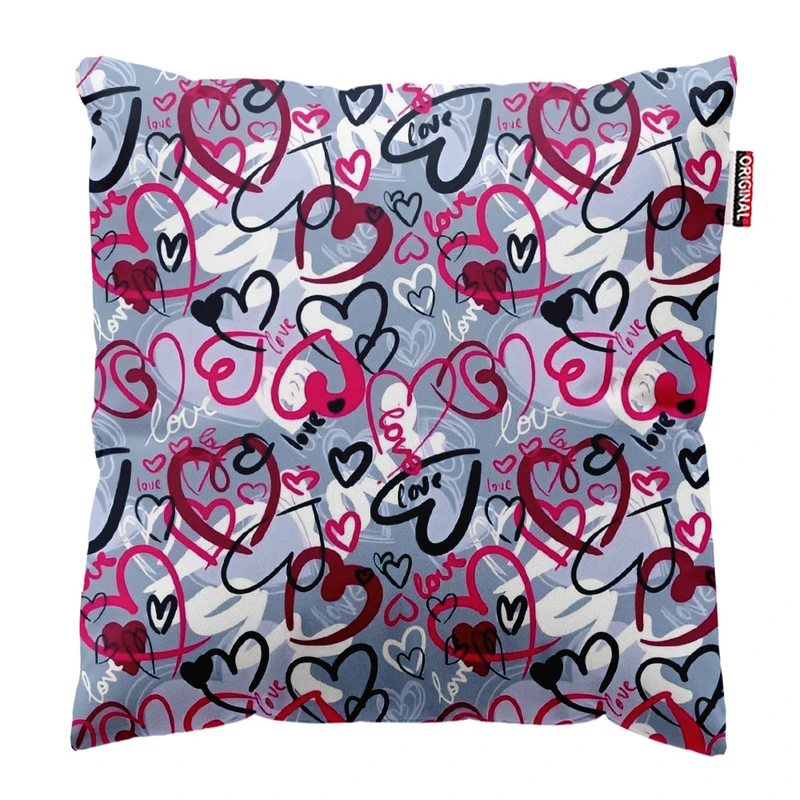   کوسن پاد آفرین طرح قلب و عشق کد 2202 سایز 30*30 سانتی متر
