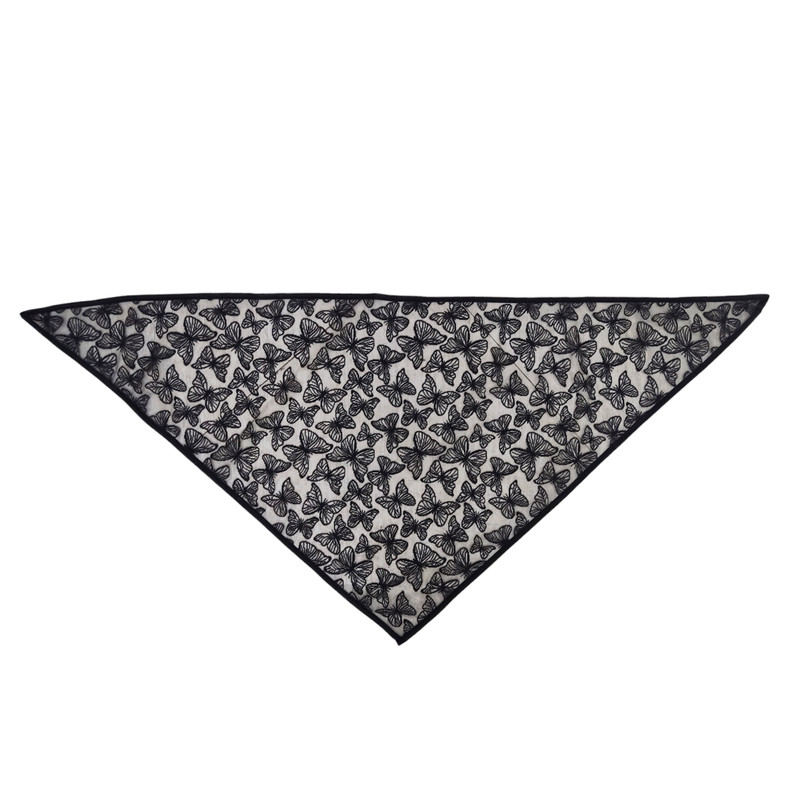 روسری زنانه مدل سه گوش توری طرح پروانه