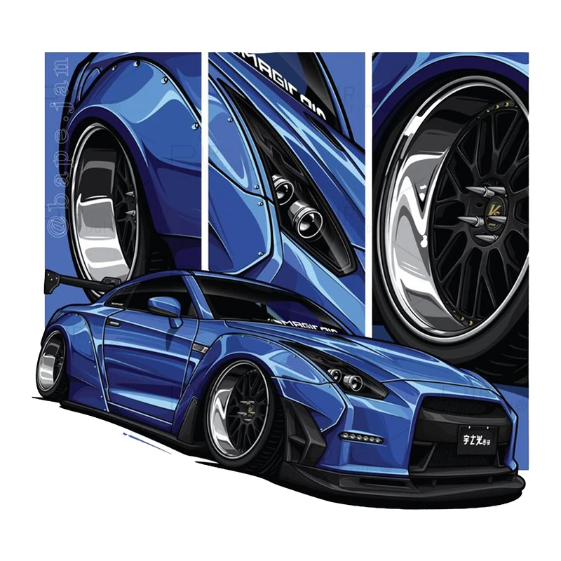 استیکر لپ تاپ و موبایل طرح نیسان GTR کد 2717