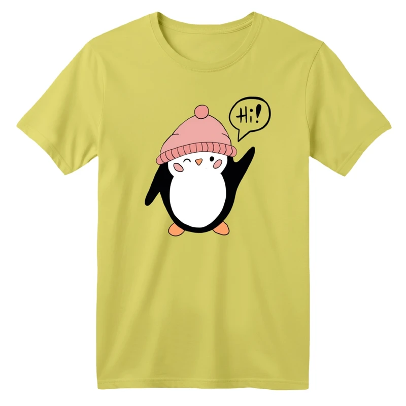 تی شرت آستین کوتاه بچگانه مدل پنگوئن زمستونی