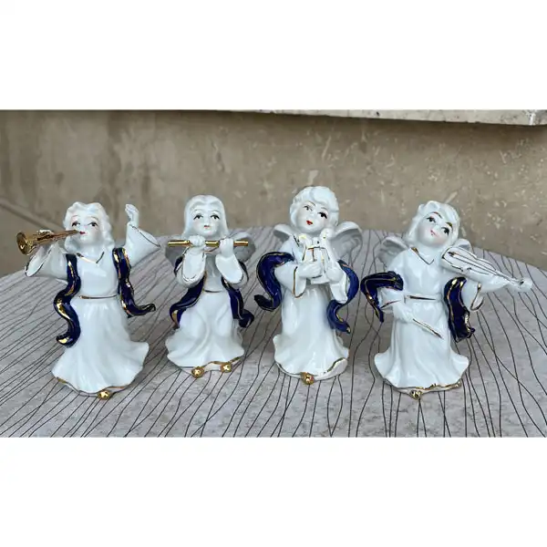 مجسمه چینی مدل فرشته نوازنده مجموعه 4 عددی