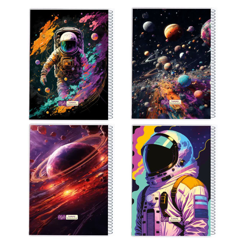 دفتر مشق ۸۰ برگ دایان مدل فضانورد ۱ کد ۵۵۲۴۱ بسته ۴ عددی