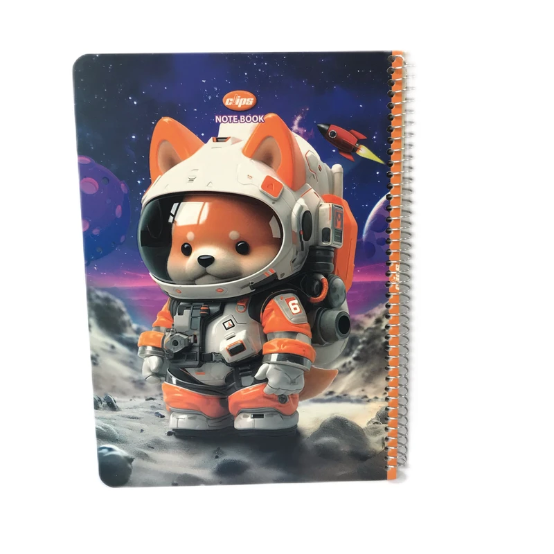 دفتر نقاشی 50 برگ کلیپس مدل سيمي طرح روباه فضانورد