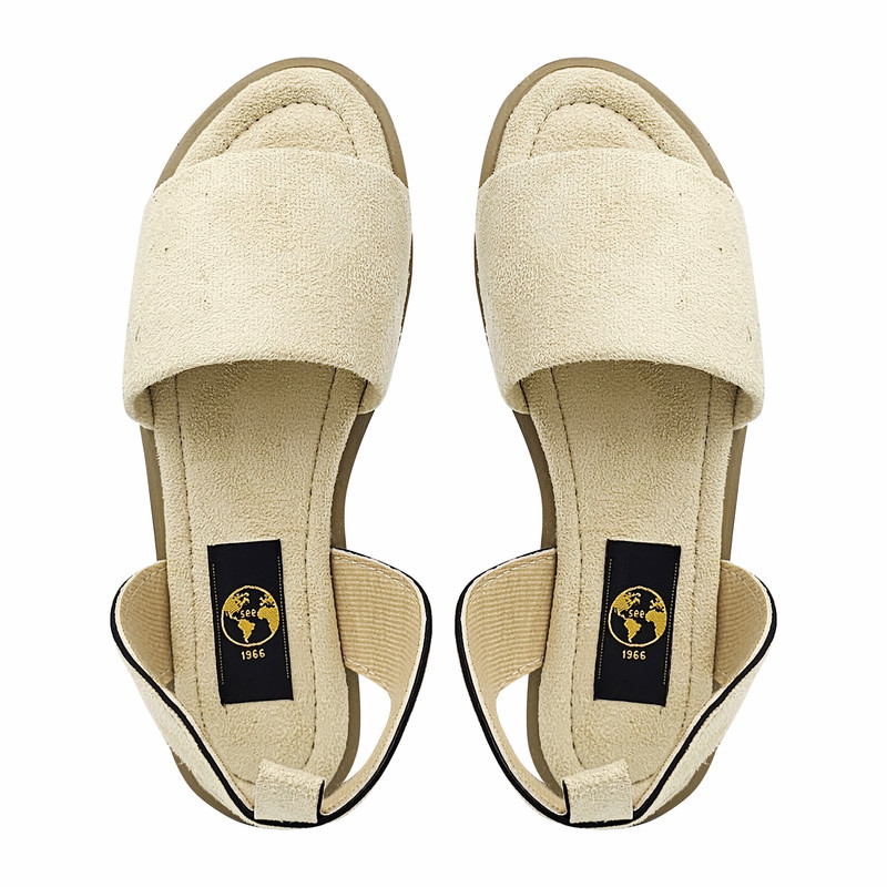 صندل زنانه سیی مدل رکابدار ساده خام کد 2166.1