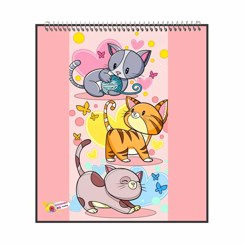 دفتر نقاشی 60 برگ گلبرگ مدل گربه ها کد 1449