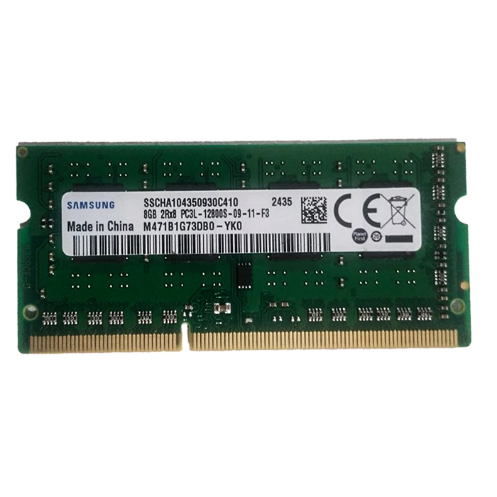 رم لپ‌تاپ سامسونگ مدل YK0 ظرفیت 8GB DDR3L فرکانس 1600MHz تایمینگ CL11 تک کاناله SO-DIMM
