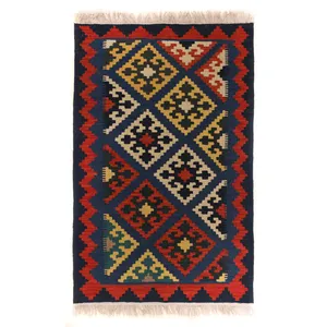 گلیم دستبافت یک  متری طرح قشقایی کد 140663