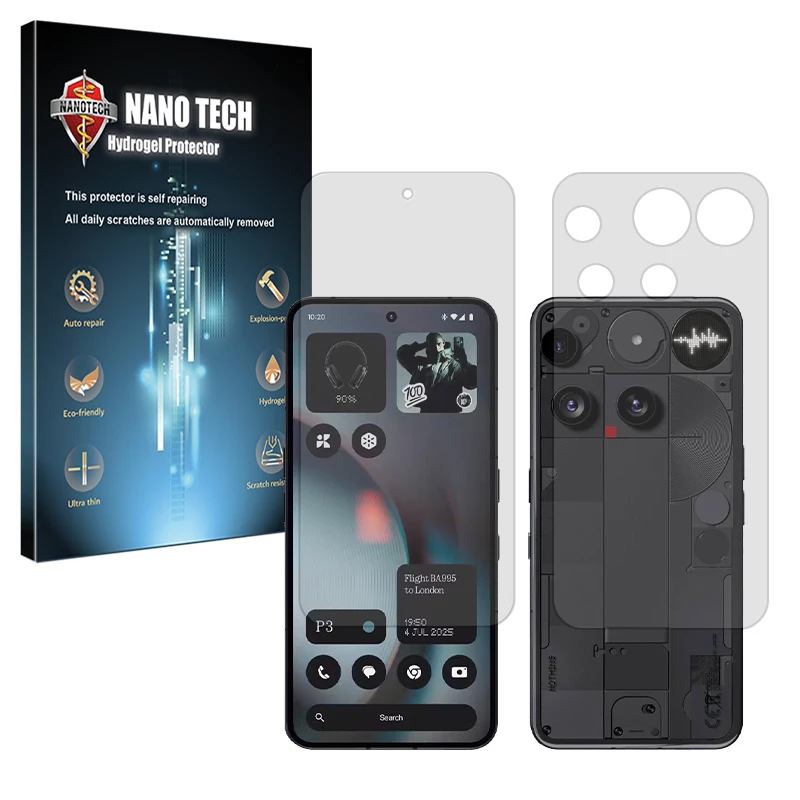 محافظ صفحه نمایش مات نانو تک مدل Tough مناسب برای گوشی موبایل ناتینگ Phone 3 به همراه محافظ پشت گوشی