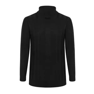 پلیور مردانه مدل یقه ایستاده رنگ مشکی