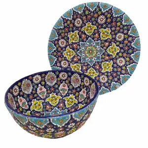 ست کاسه و بشقاب میناکاری مدل ققنوس 4361 کد 43