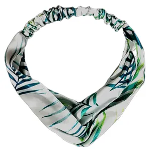 هدبند زنانه مدل ساتن ابریشم طرح هاوایی