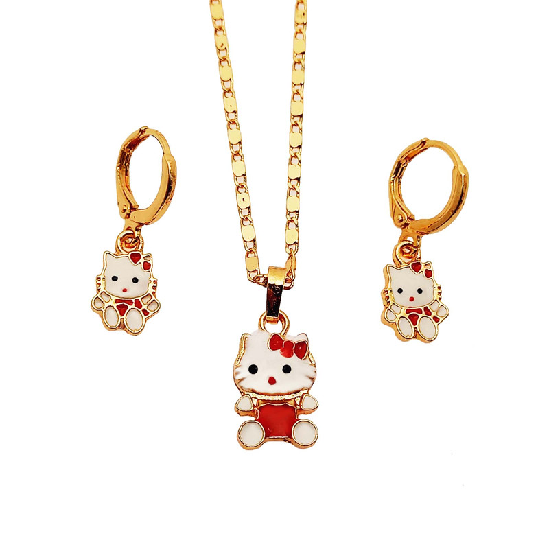 نیم ست دخترانه طرح گربه مدل 455NSD نیم ست دخترانه طرح گربه مدل 455NSD