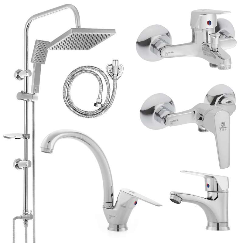 ست شیرآلات نایریکا مدل آروین کد 03 یونیورست مجموعه 6 عددی