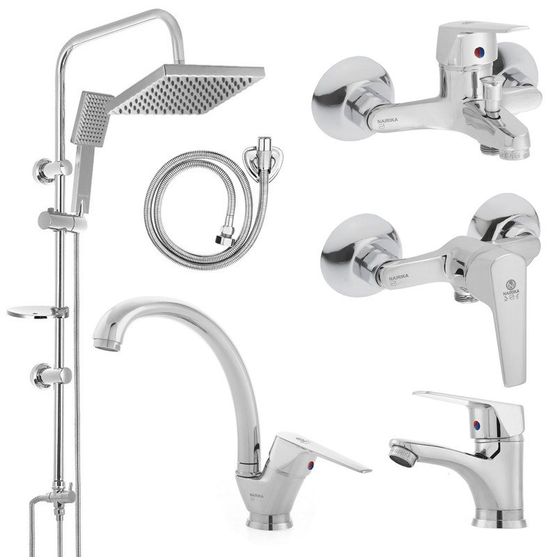 ست شیرآلات نایریکا مدل آروین کد 03 یونیورست مجموعه 6 عددی