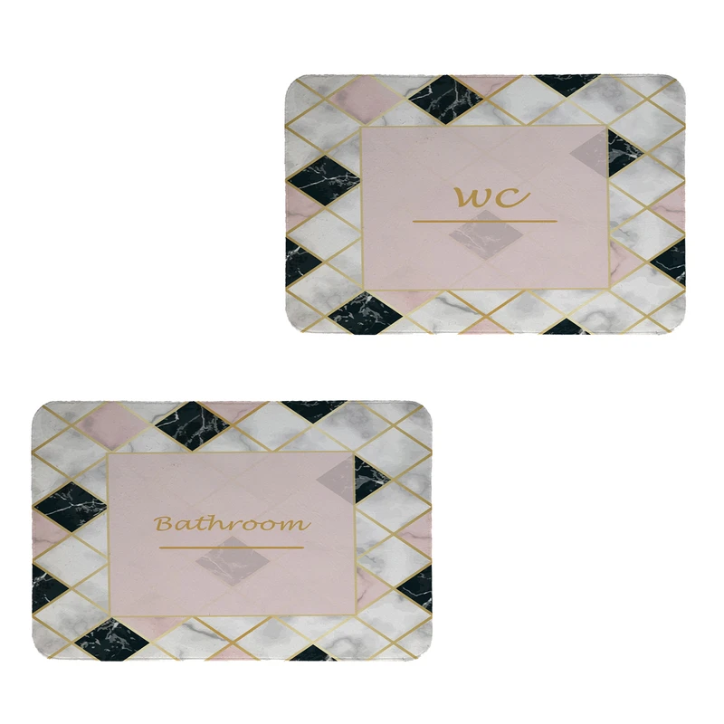   پادری طرح حمام و سرویس بهداشتی کد 8669 سایز 60x40 سانتی متر مجموعه دو عددی