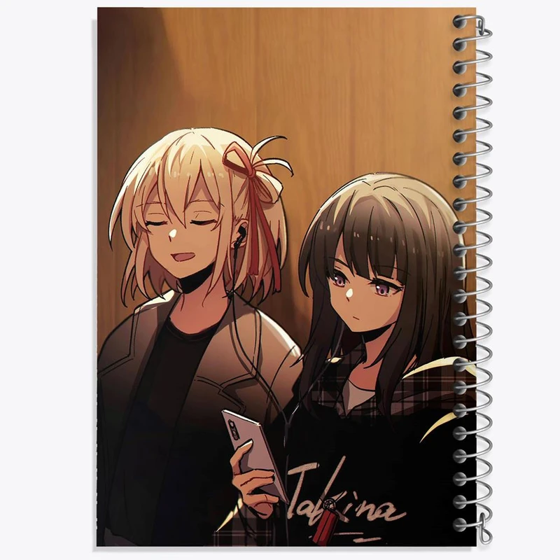 دفتر لیست خرید 50 برگ خندالو طرح تاکینا و چیساتو انیمه لیکوریس ریکویل Lycoris Recoil کد 22987