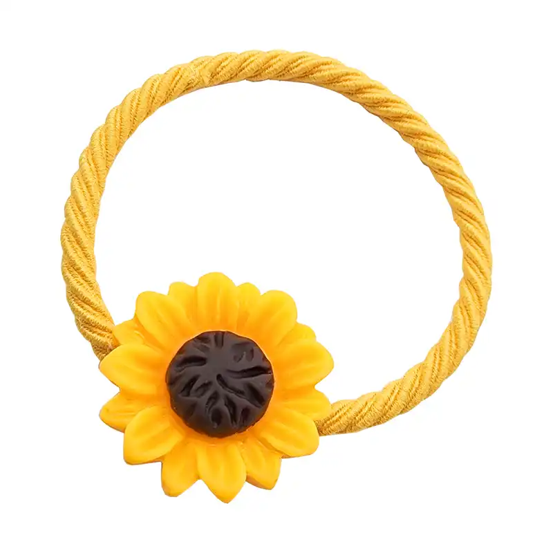 کش مو زنانه مدل گل آفتابگردان کد KSH726-S بسته 3 عددی