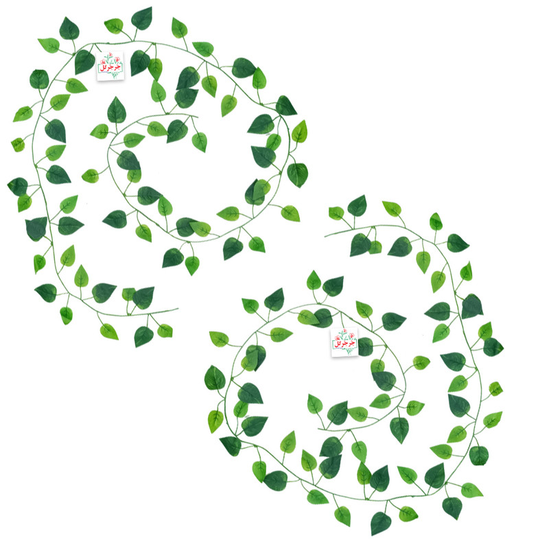 گل مصنوعی جُرجُرگل مدل ریسه برگ نخی پتوس لمسی بسته دو عددی 