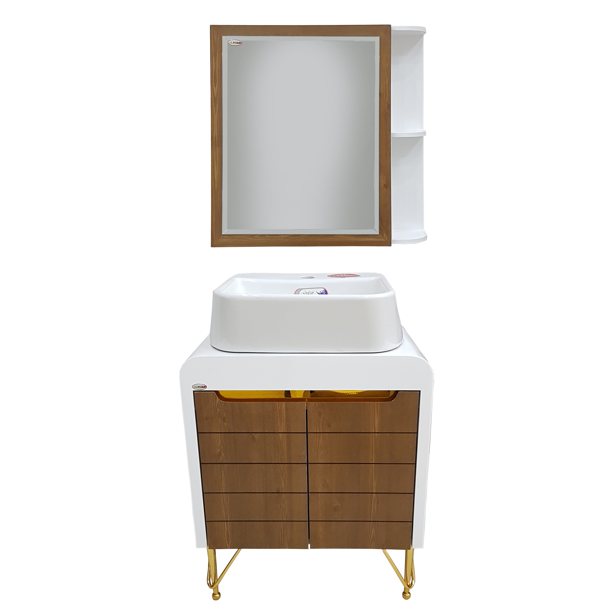 ست کابینت و روشویی البرز مدل A114 بهمراه آینه و باکس