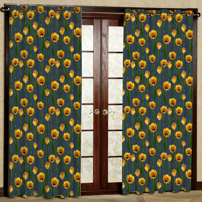  پرده بارمان دکور طرح شقایق مدل هازان پانچی کد 4879 W سایز 140x280 سانتی متر