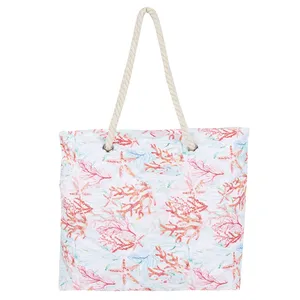 کیف دستی زنانه دفکتو مدل ساحلی ضدآب Flowers