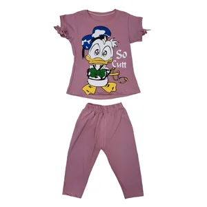 ست تی شرت و شلوارک دخترانه کد Z103