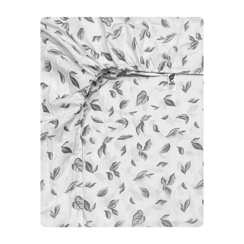 ملحفه نخی آدنو مدل Leaf کد IR205 یک نفره سایز 90x200 سانتی متر