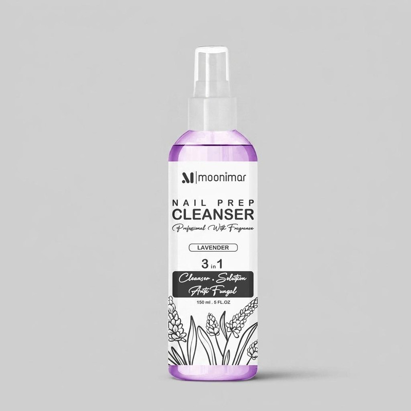 کلینزر کاشت ناخن مونیمار مدل Lavender حجم 150 میلی لیتر